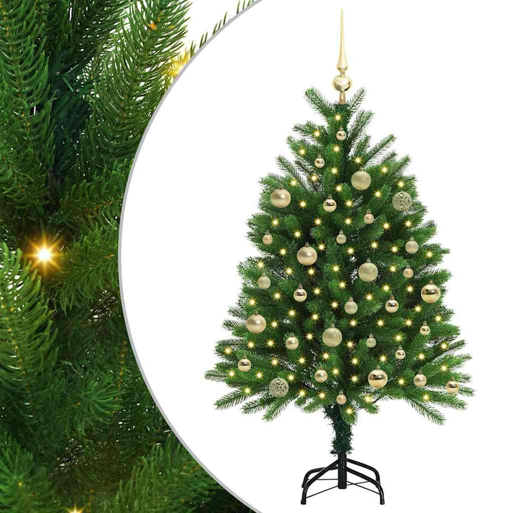 Sapin de noël avec 150 led avec support vert 120 cm pe