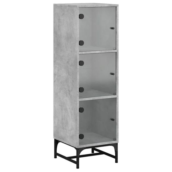 Buffet bahut commode armoire meuble de rangement organisateur cuisine salle de séjour salon avec portes en verre 35 x 37 x 12