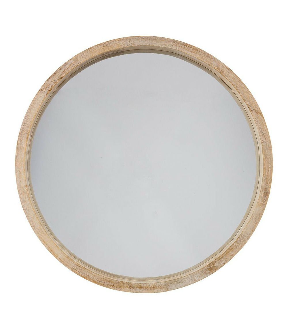 Miroir mural en bois de paulownia d 50 cm
