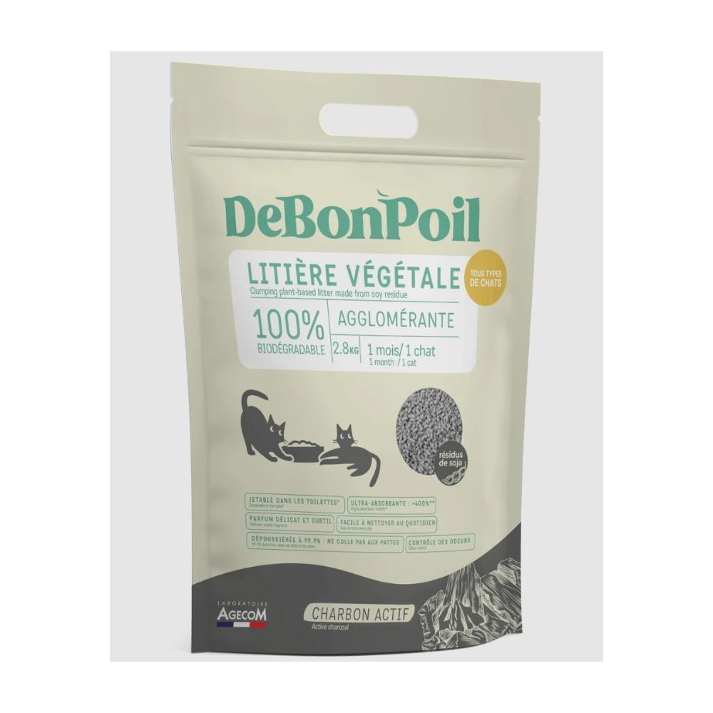 Litière naturelle charbon biodegradable - essentiel 2,8 kg