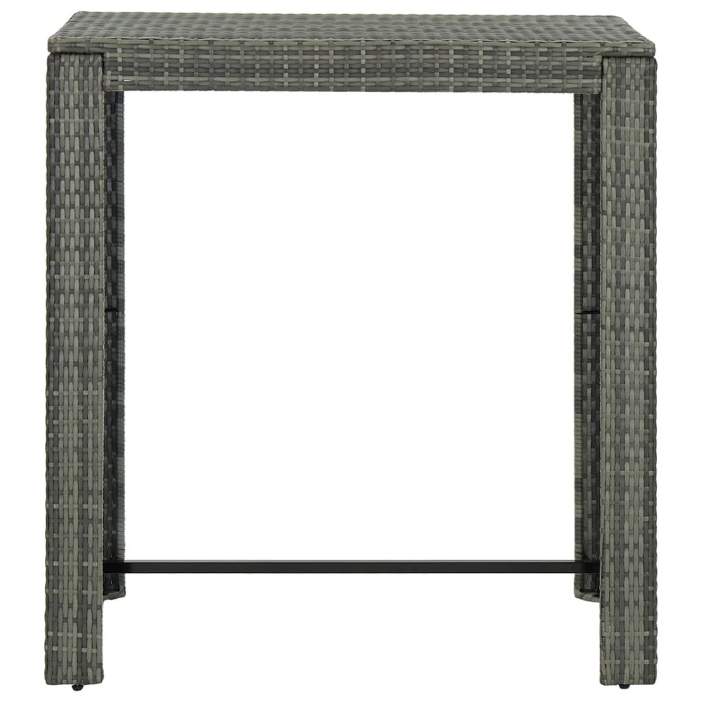 Table de bar de jardin gris 100x60,5x110,5 cm résine tressée
