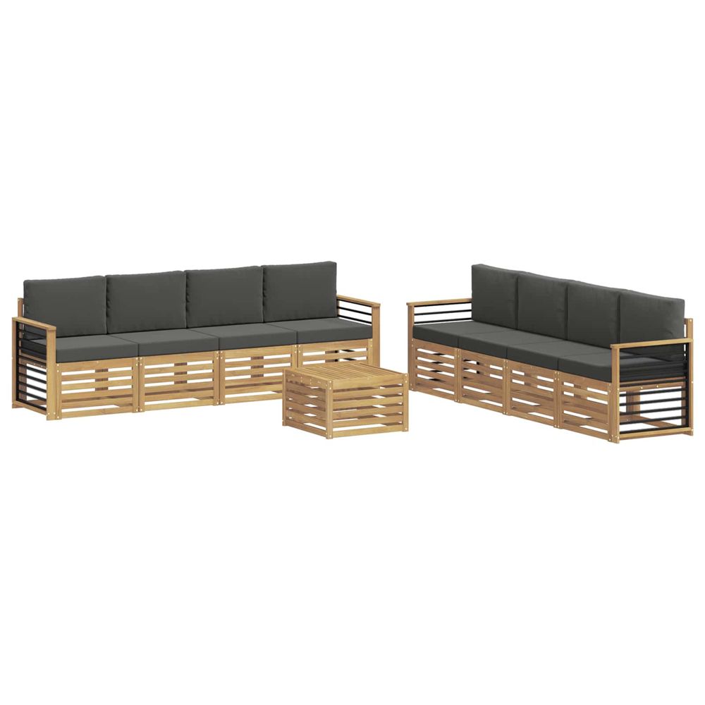 Ensemble de canapés d'extérieur 9 pc blanc et anthracite