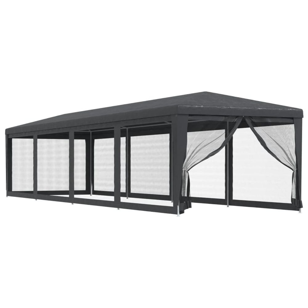 Tente de fête et 10 parois latérales en maille anthracite 3x12m
