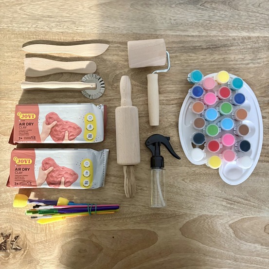 Kit argile terracotta + outils de cuisine pour enfants