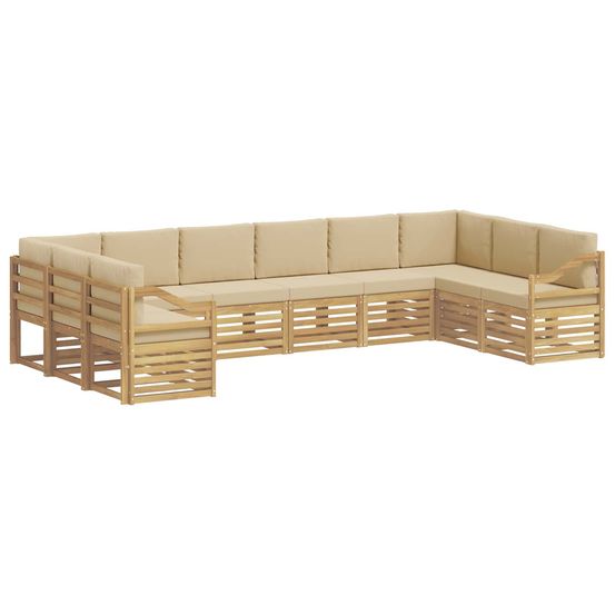 Ensemble de canapés d'extérieur 10 pc blanc et beige polyester