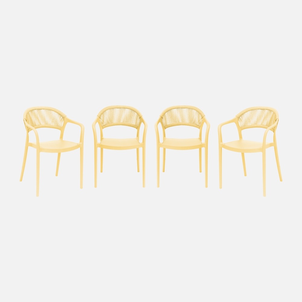 Chaise de jardin empilable avec effet corde (lot de 4) - jovia