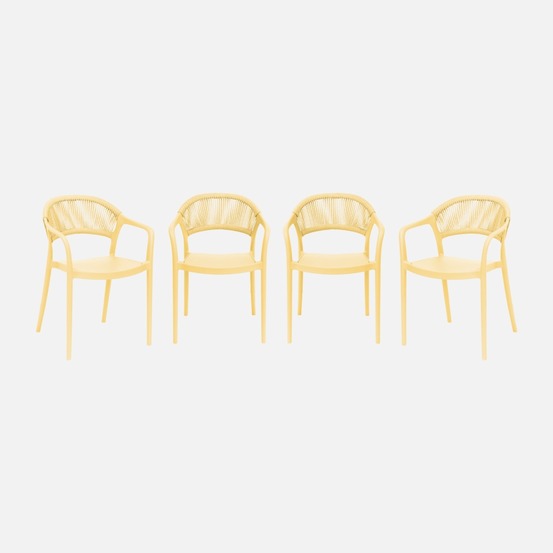 Chaise de jardin empilable avec effet corde (lot de 4) - jovia