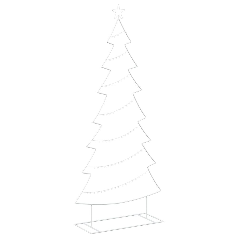 Sapin de noël en métal avec support kuopio 210 cm acier blanc