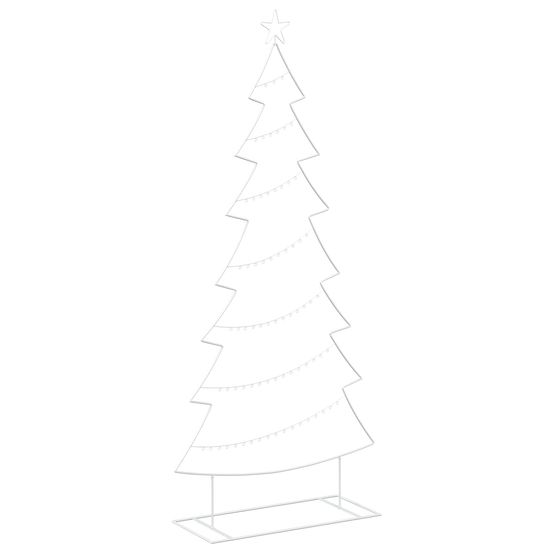 Sapin de noël en métal avec support kuopio 210 cm acier blanc