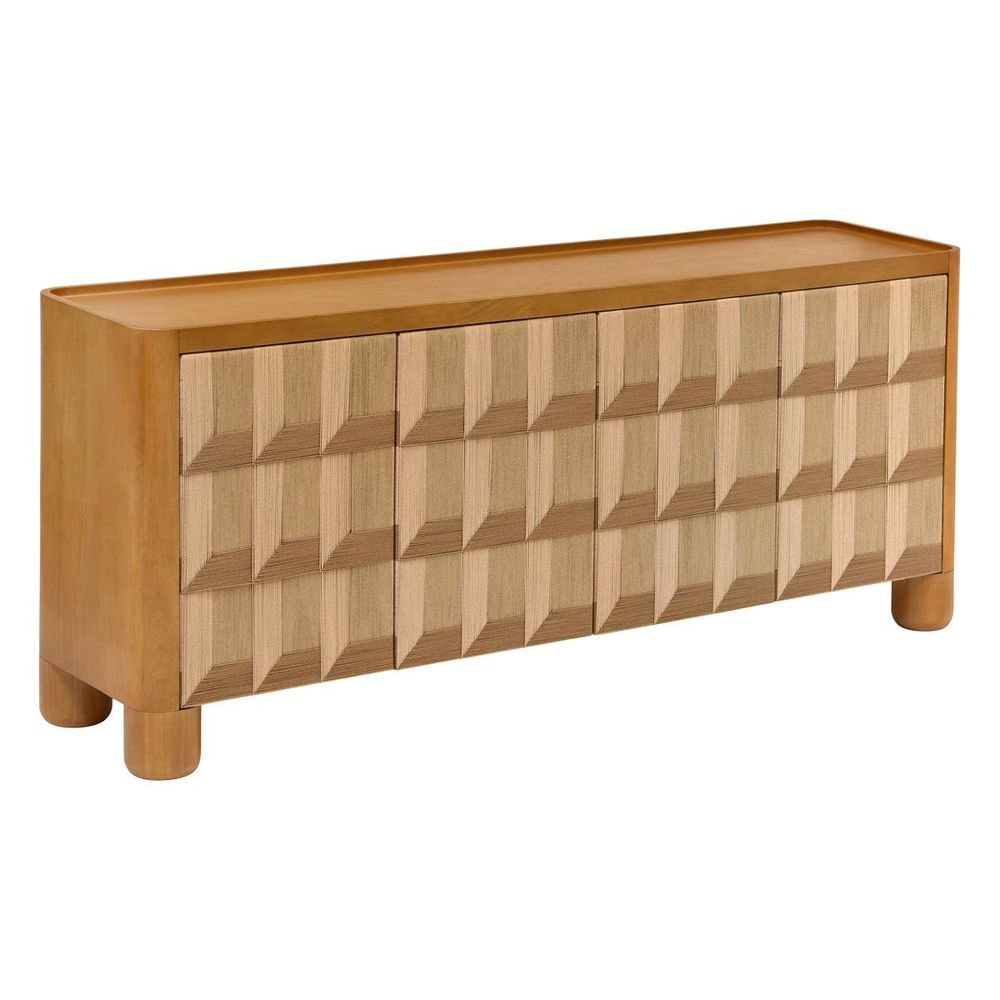 Buffet netsi rectangulaire 75x175cm 4 portes beige
