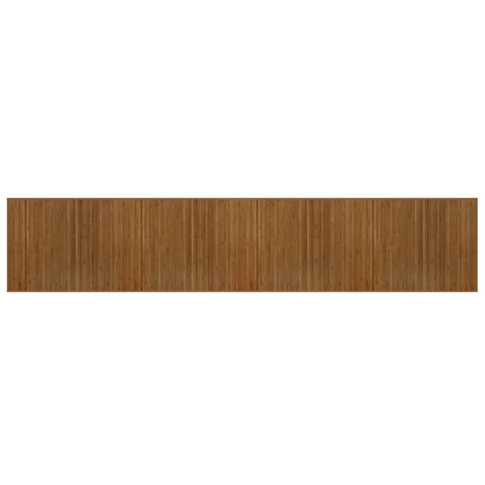 Tapis rectangulaire marron 80x400 cm bambou