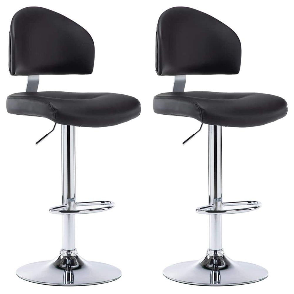 Tabourets de bar lot de 2 noir similicuir