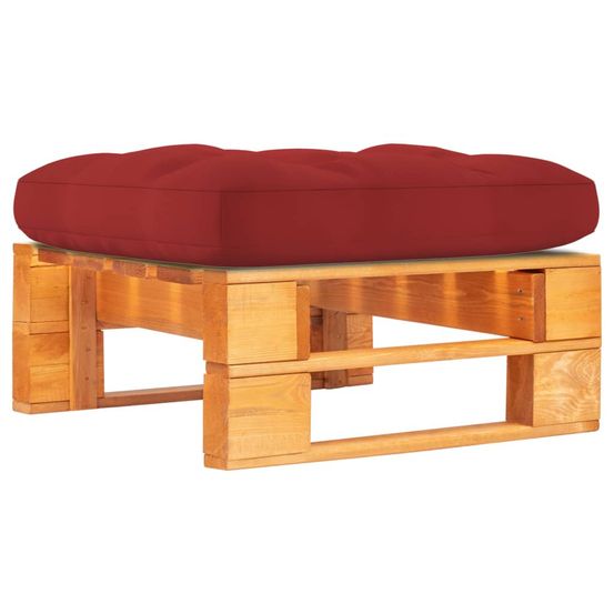 Pouf palette de jardin marron miel bois de pin imprégné