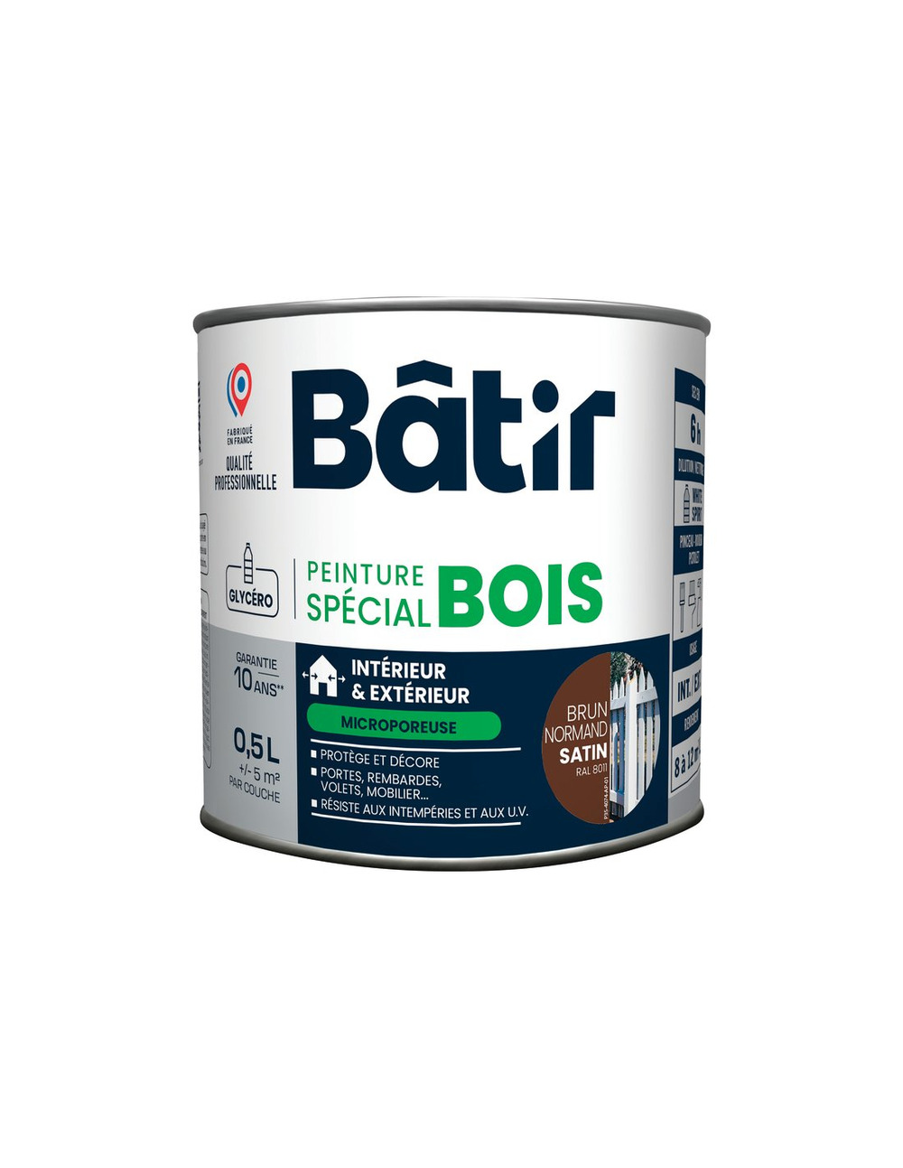 P/bois sat 0,5l brun n ral8011