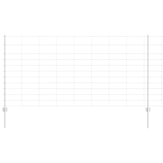 Clôture avec poteau argenté 1,2 x 25 m acier
