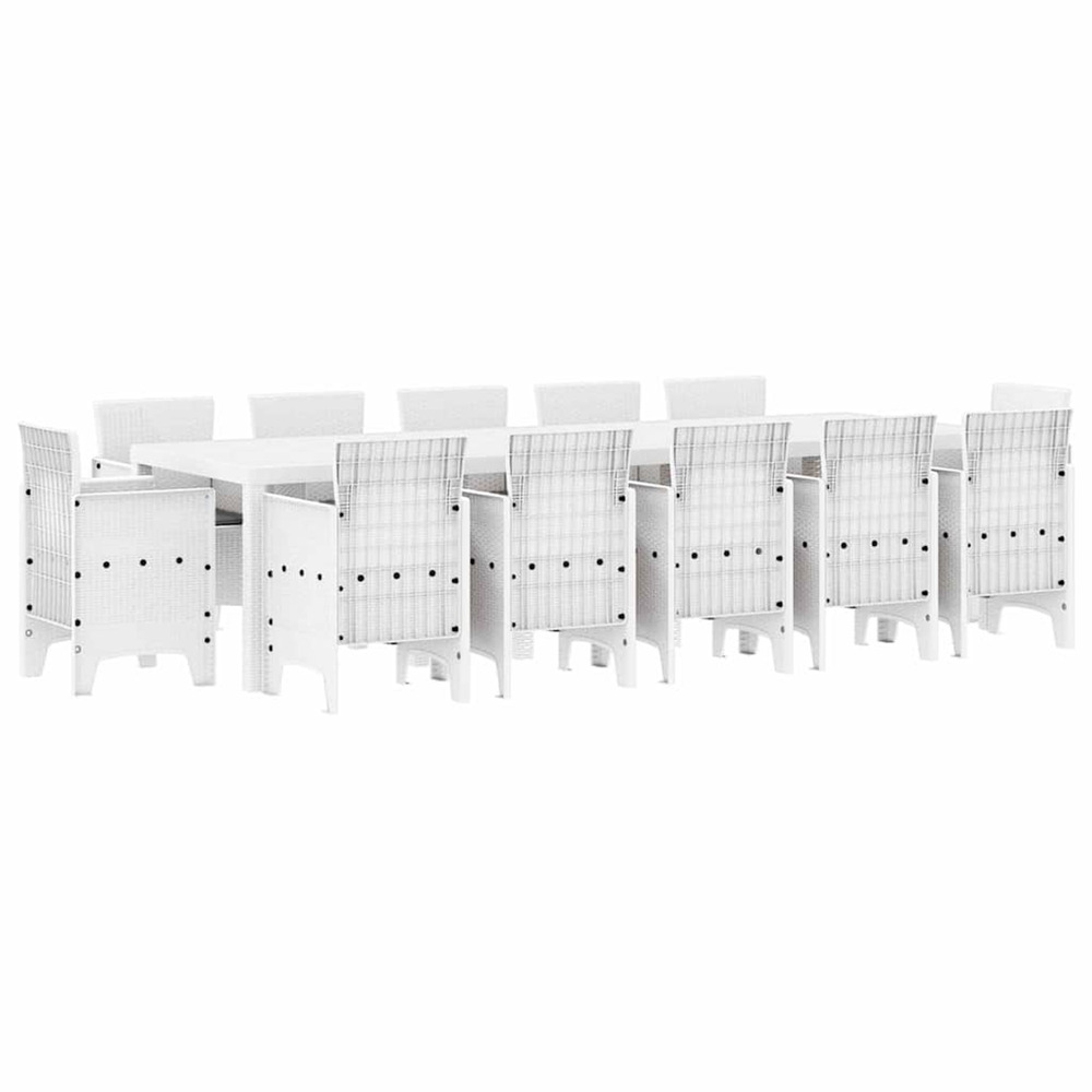 Ensemble de salle à manger pour jardin 13 pcs blanc