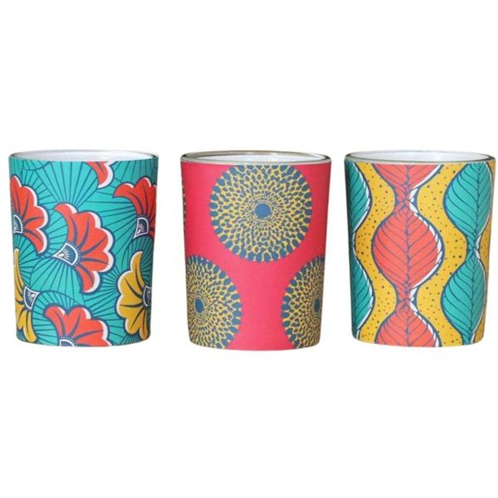 Set de 3 bougies parfumées votives batik