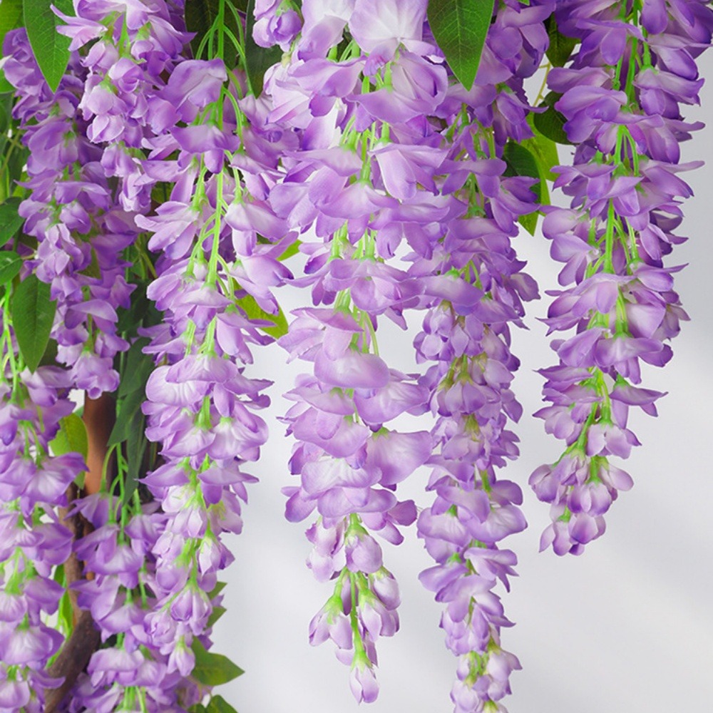 Fleurs artificielles de glycine et de cassia fistula pour décoration du plafond violet*2 dtopbuyage