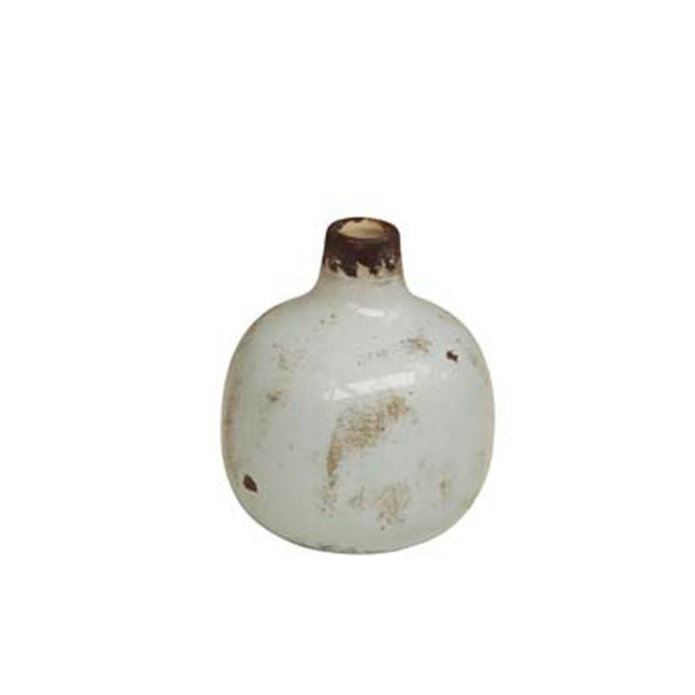 Vase louise céramique blanc 9x9x10cm