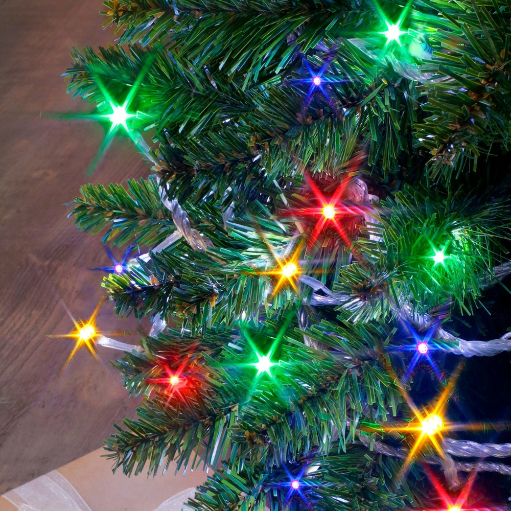 Guirlande led multicolore à piles 6m – flicker light® noël intérieur