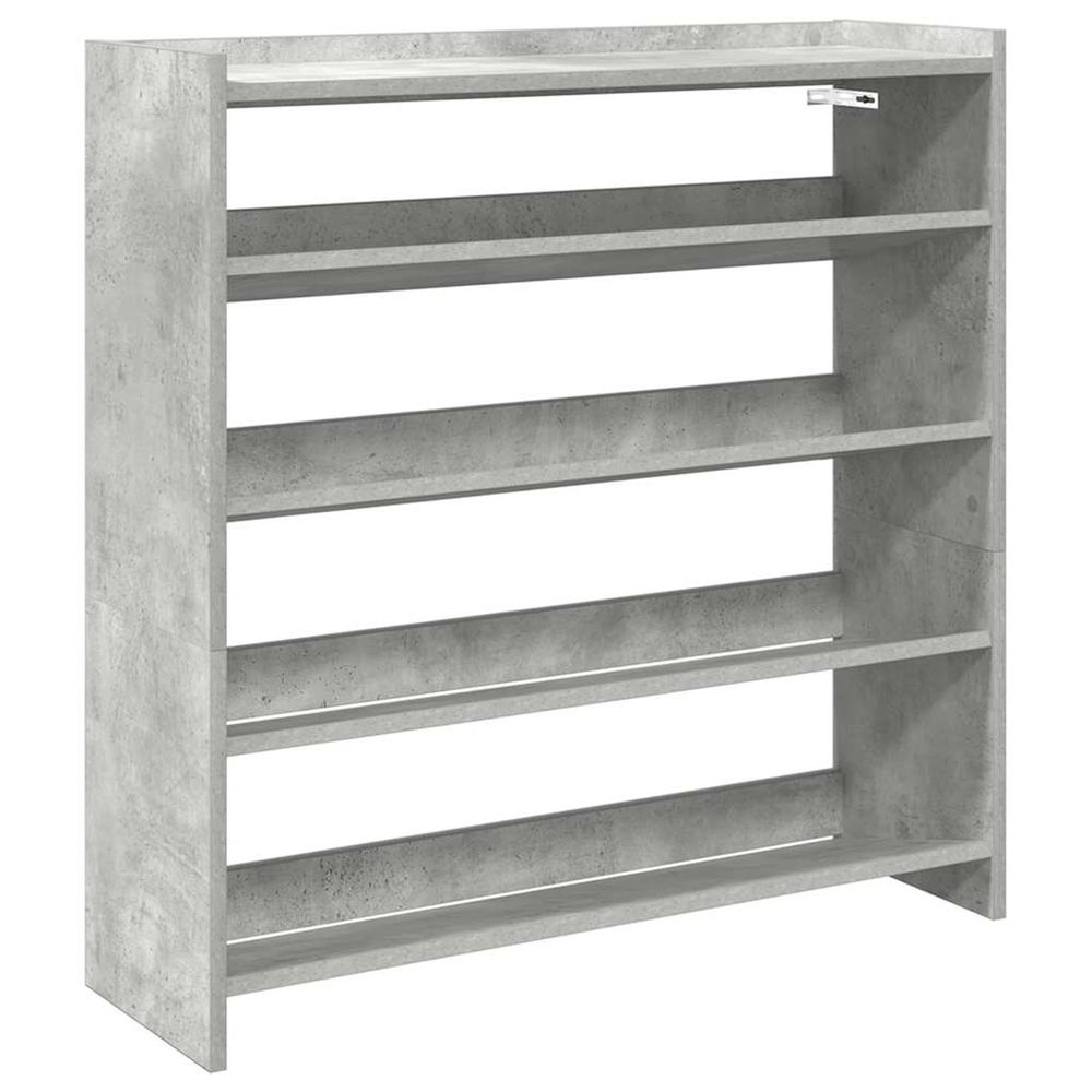 Étagère à chaussures gris béton 80x25x81 cm bois d'ingénierie