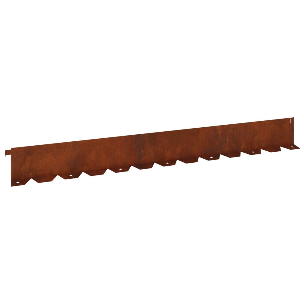 Bordure de pelouse 10 pc 102 x 10 x 4 cm acier rouillé