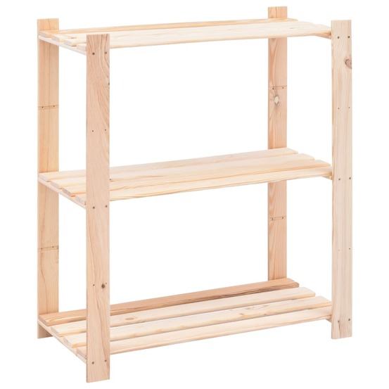 Étagère de stockage 3 niveaux 80x38x90 cm pin solide 150 kg
