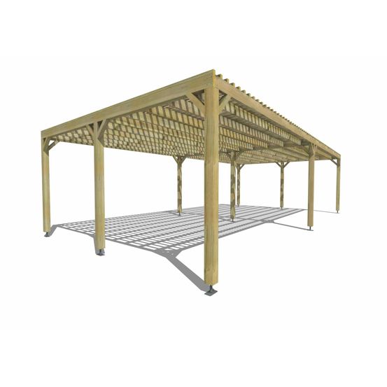 Pergola bois • 10m x 5m • indépendante • sens largeur • lattage bois • livraison comprise