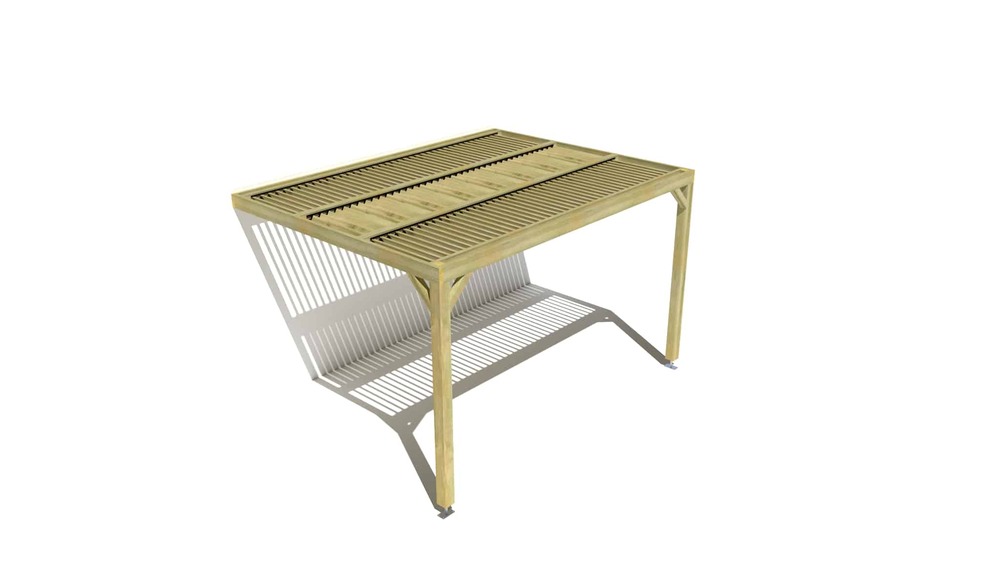 Pergola bois • 4m x 3m • adossée • sens largeur • lames orientables bioclimatiques incluses • livraison comprise