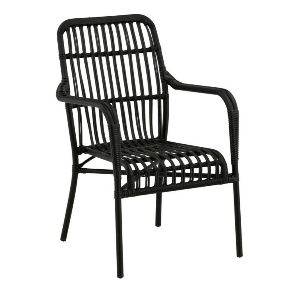 Chaise de jardin en rotin rizal 90cm noir