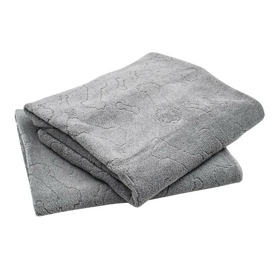 Serviette microfibre pour chien - motif os gris 110x60cm