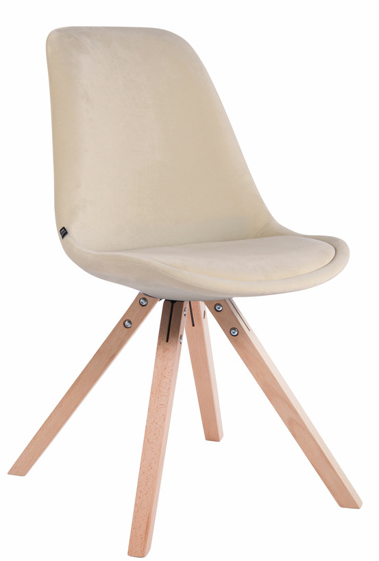 Chaise visiteur toulouse velours carré naturel