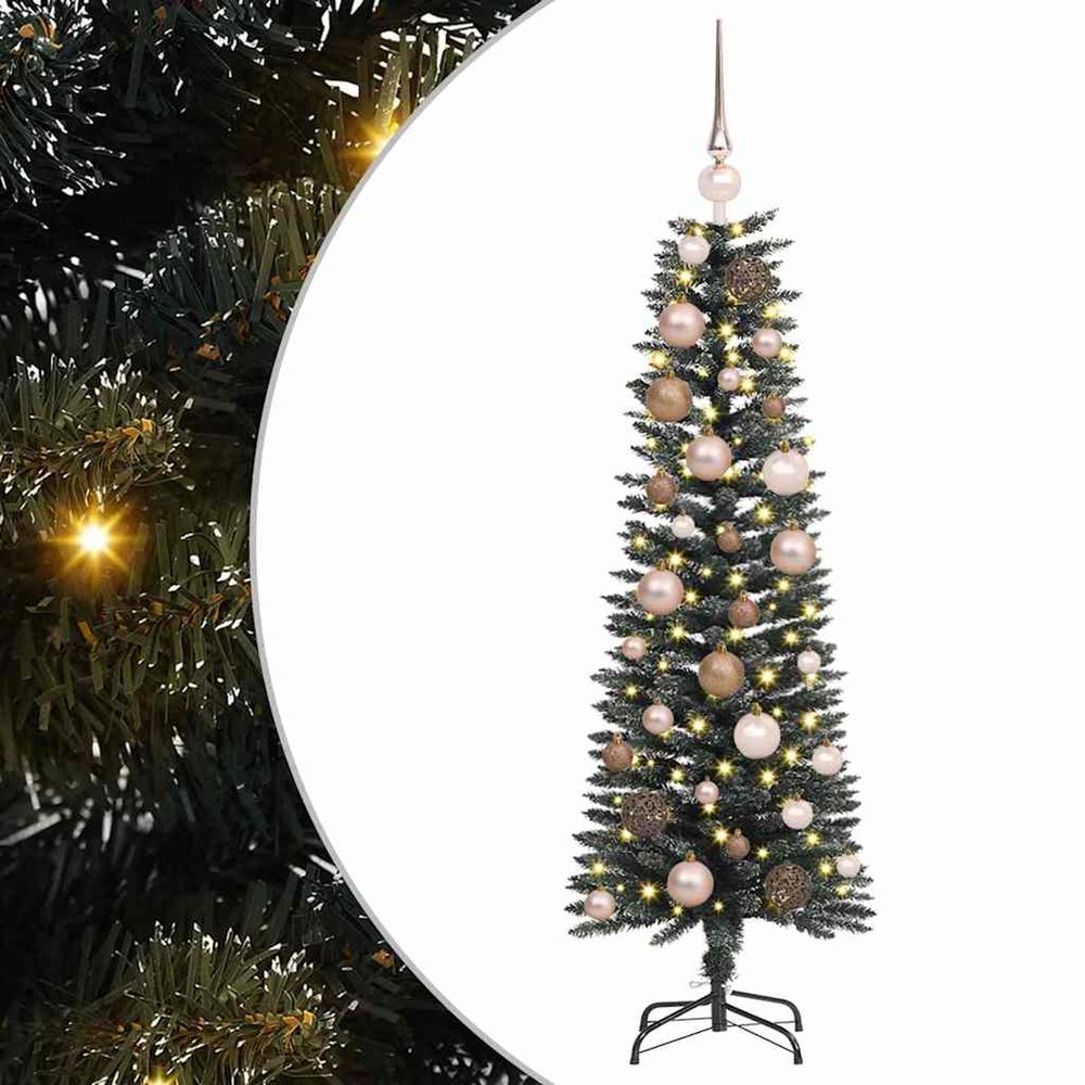 Sapin de noël artificiel vert 120 cm pvc, plastique et acier