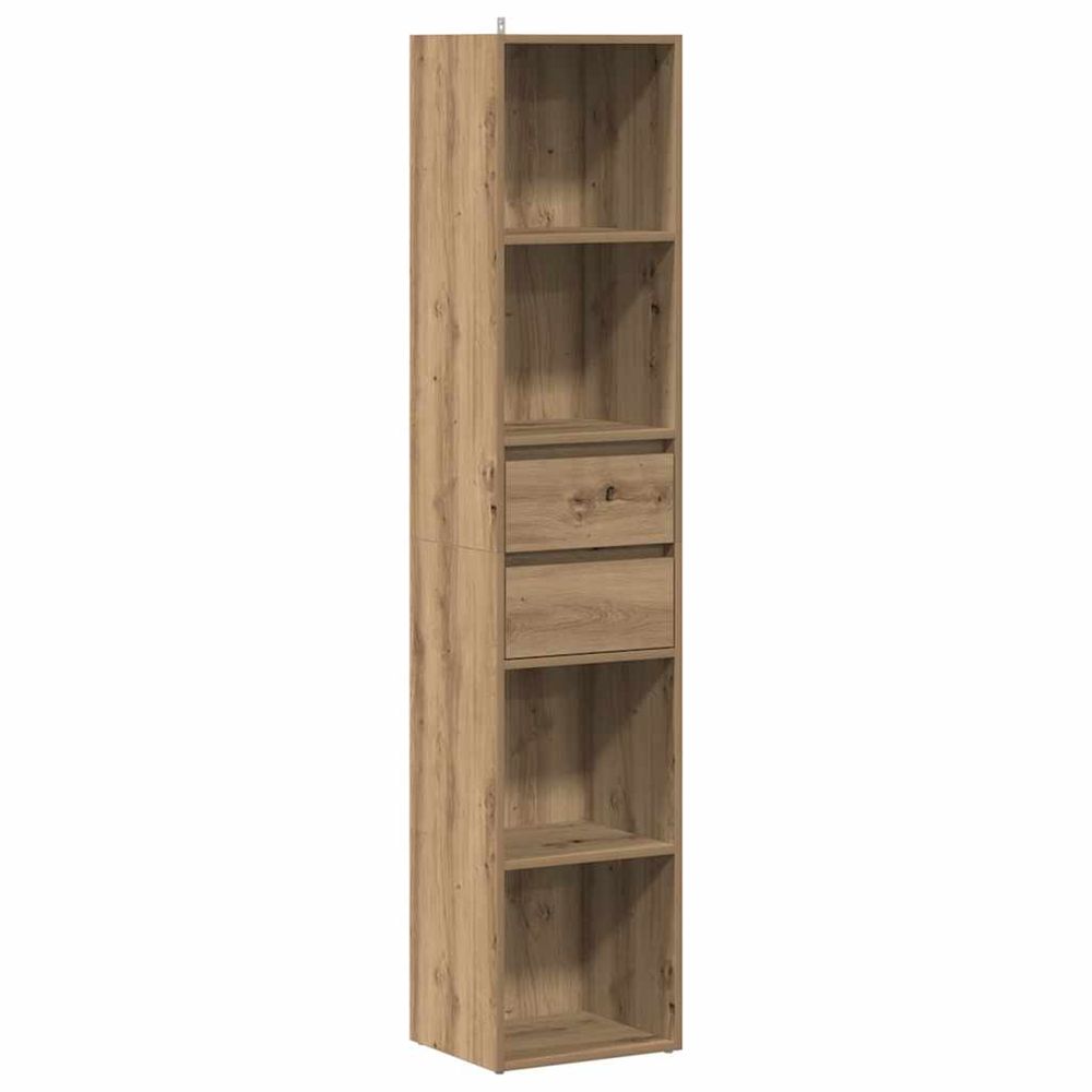 Bibliothèque chêne artisanal 36x30x171 cm bois d'ingénierie