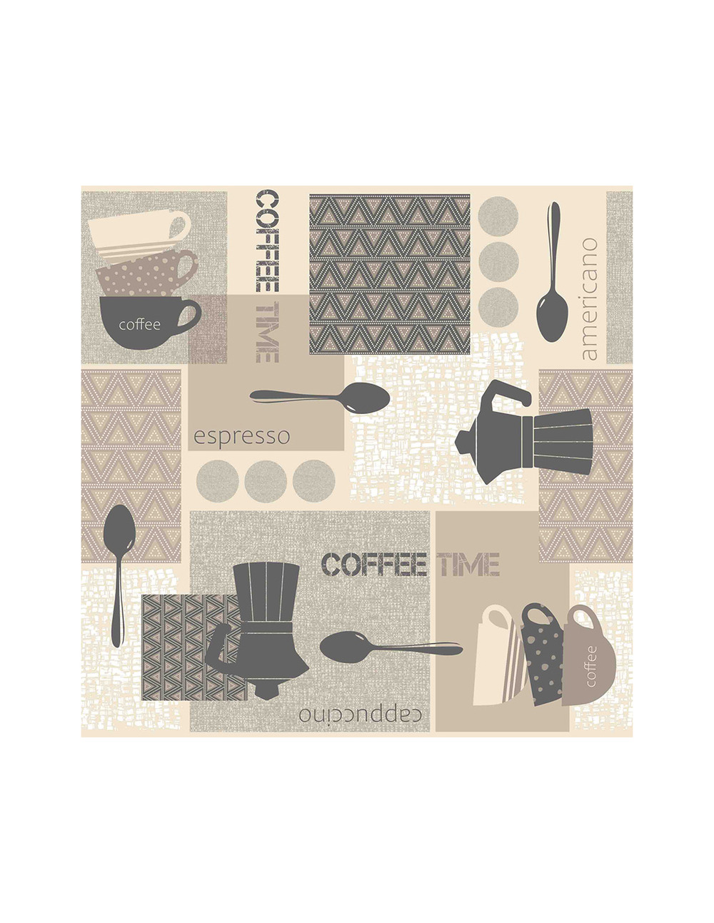 Toile cirée déco access deco coffee time beige rl de 140cmx20m - access deco