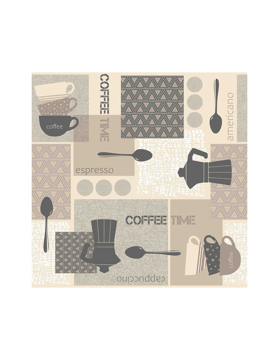 Toile cirée déco access deco coffee time beige rl de 140cmx20m - access deco