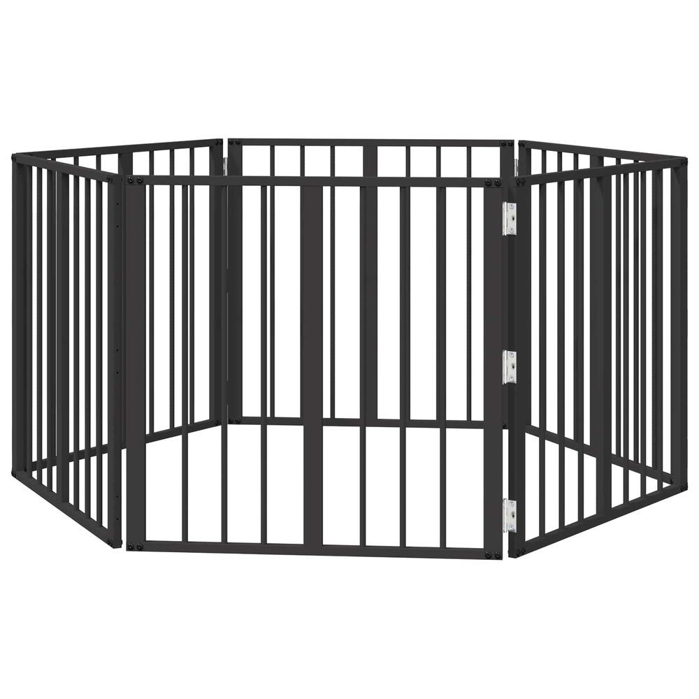 Porte pour chien 6 pc noir 60 x 60 cm acier galvanisé