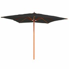 Parasol noir en bois 300x300 cm karimum