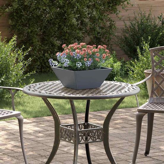 Pot de fleur extérieur bol en acier pour jardin et balcon anthracite 35 cm