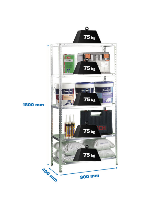 Etagère légère avec vis advantage mini 5/400 galvanisé galvanisé 1800x800x400 - simonrack