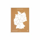 Carte en liège - woody map naturel allemagne / 60 x 45 cm / blanc / cadre blanc