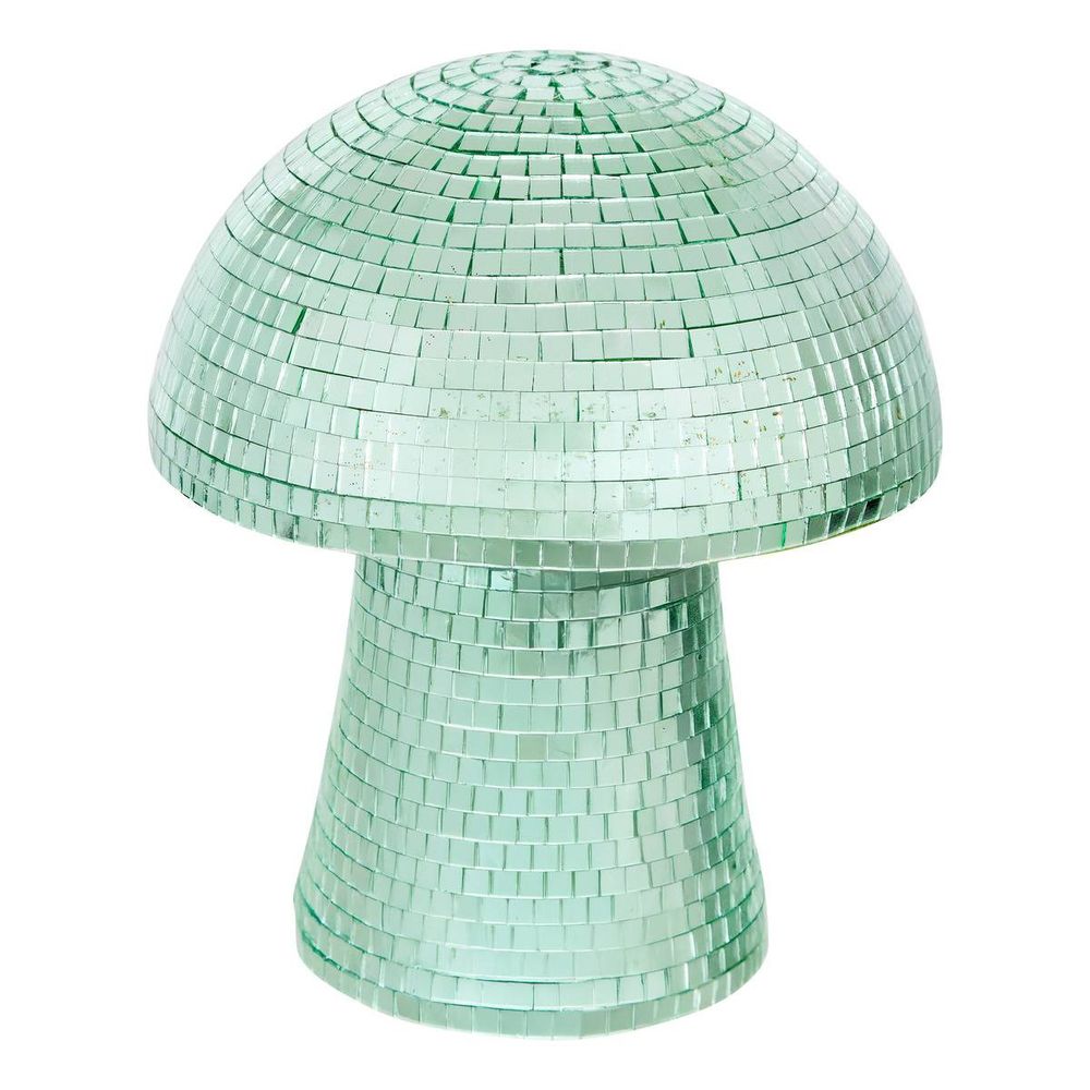 Champignon de noël disco rose et vert h. 18 cm
