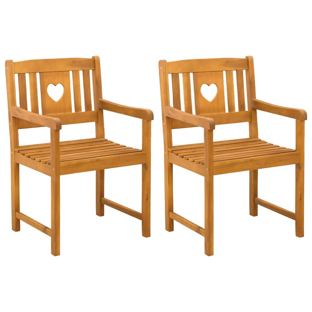Chaises de jardin 2 pc naturel bois d'acacia massif