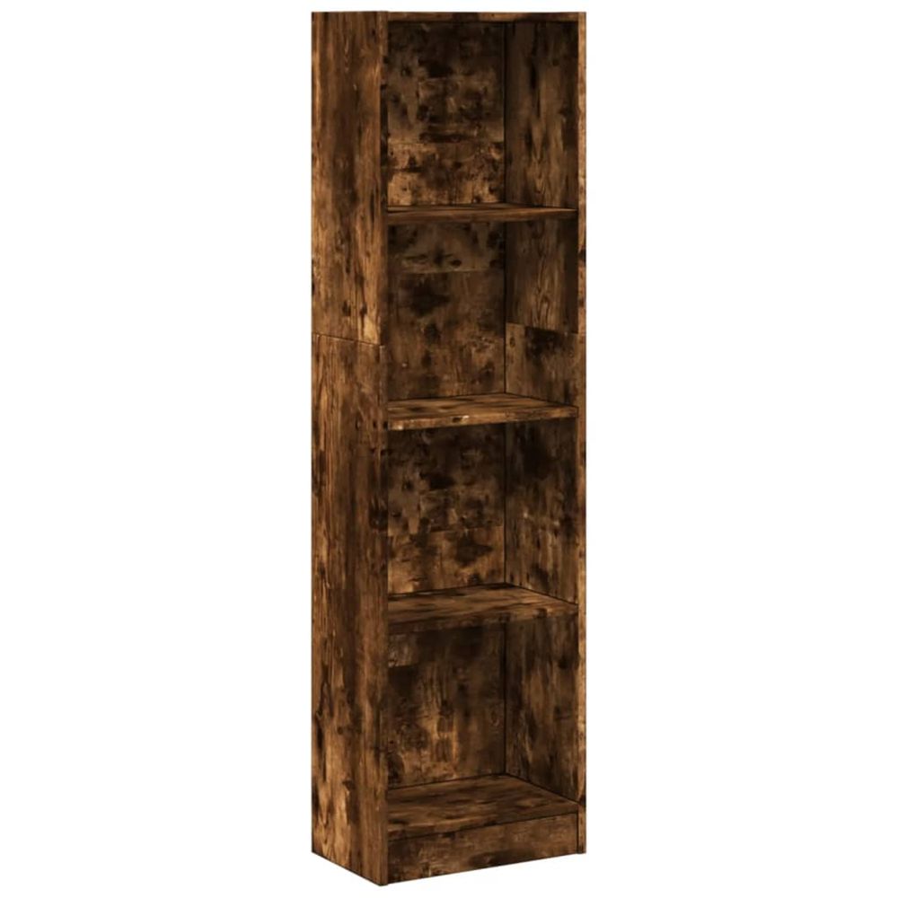 Bibliothèque chêne fumé 40x24x143 cm bois d'ingénierie