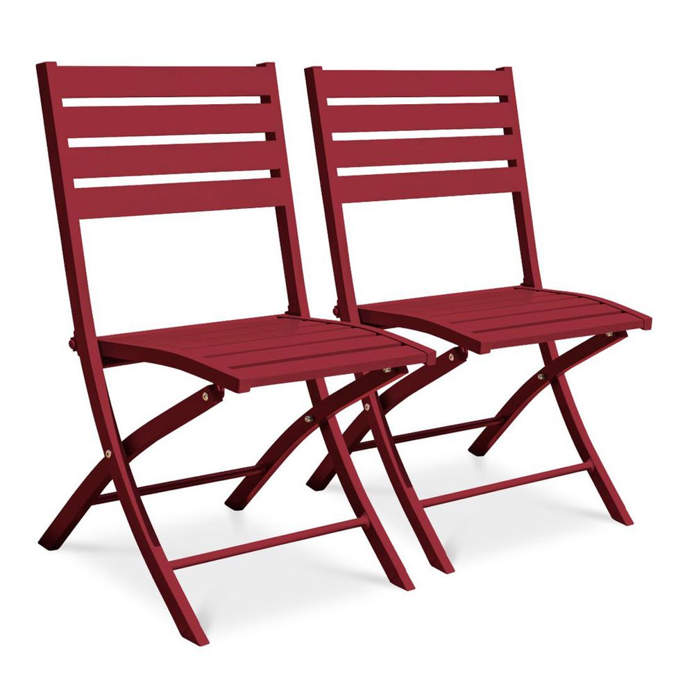 Lot de 2 chaises de jardin pliantes 