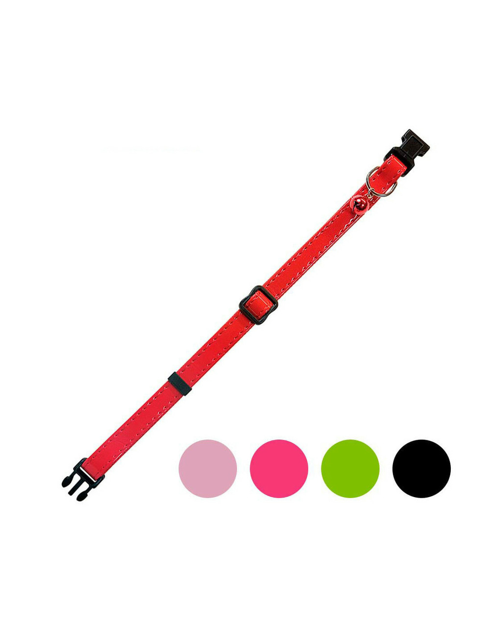 Collier chat cuir mac cuir verni couleurs assorties nayeco