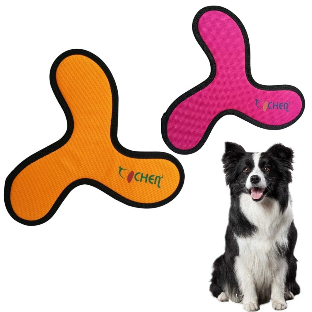 Jouets pour chiens-frisbee pour chien boomerang 2 articles-jaune + rouge