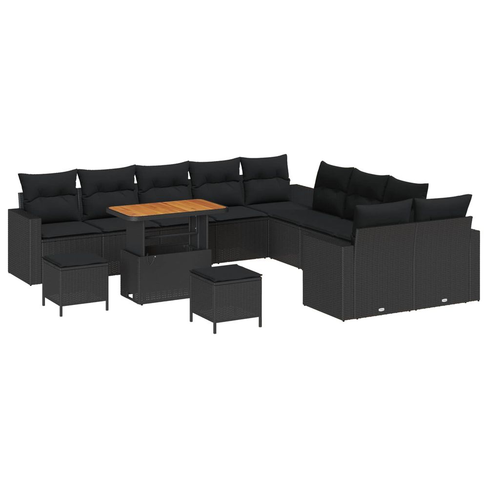 Ensemble de canapé de jardin 17 pc 10-nombre de places noir