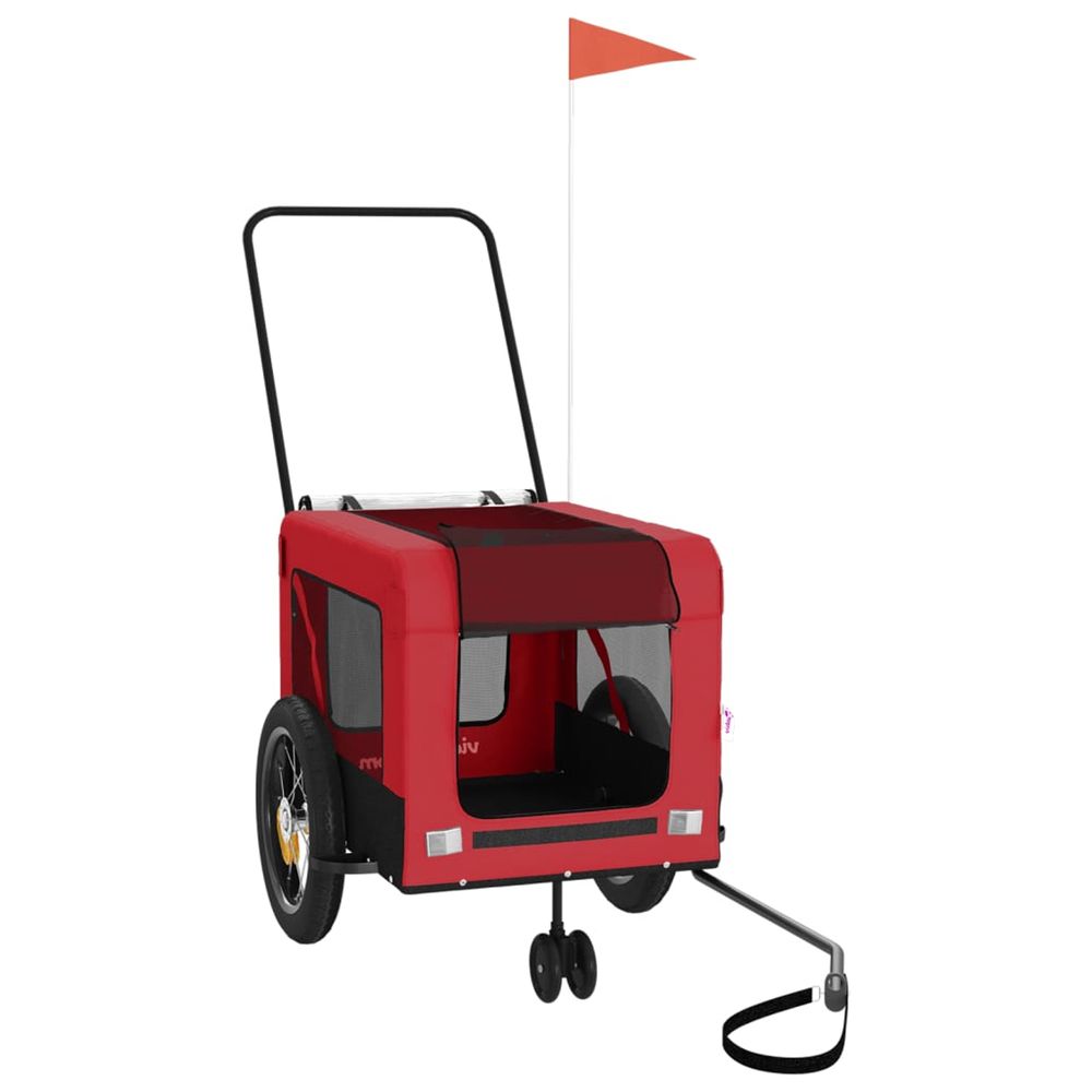 Remorque de vélo pour animaux de compagnie rouge et noir