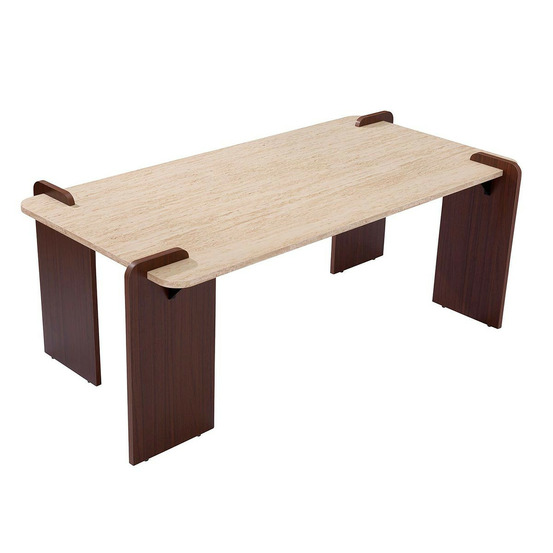 Table basse effet travertin